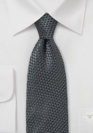 Smoke Gray Textured Silk Tie