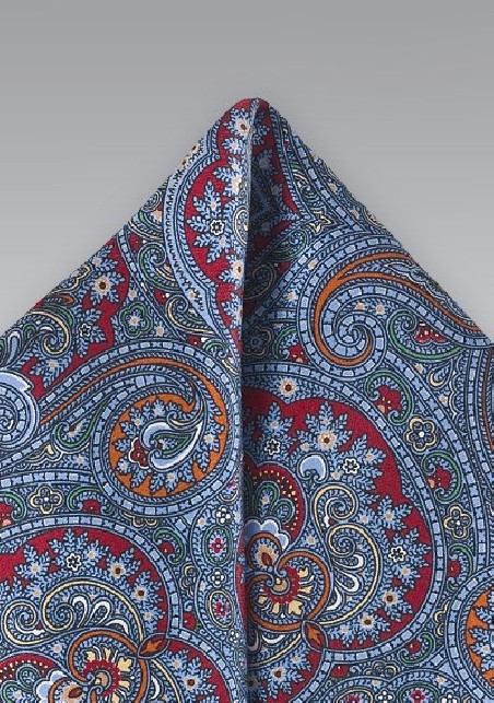 Moroccan Paisley Pocket Square