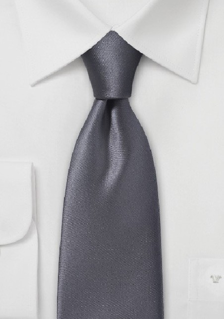 Suave Dark Pewter Necktie in Modern Cut