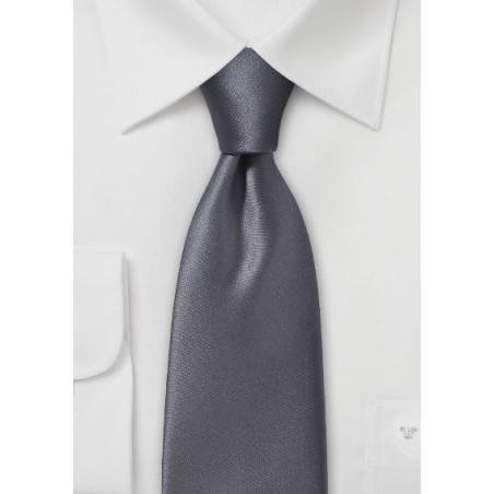 Suave Dark Pewter Necktie in Modern Cut