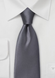 Suave Dark Pewter Necktie in Modern Cut