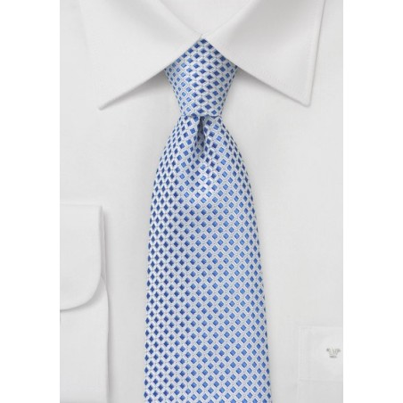 Light Blue and White Checkered Tie