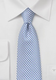 Light Blue and White Checkered Tie