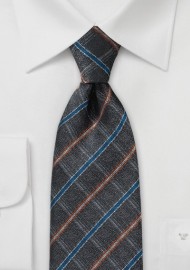 Pure Silk Necktie with Artistic Gray Design