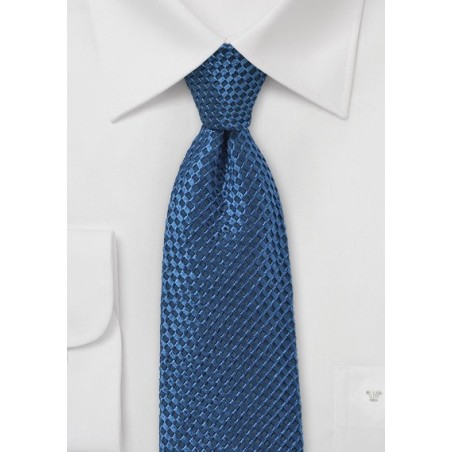 Wafflecone Textured Silk Tie in Teal