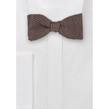 Espresso Brown Wafflecone Textured Bow Tie