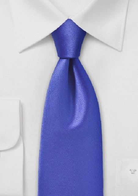 Solid Sapphire Blue Tie with Satin Finish