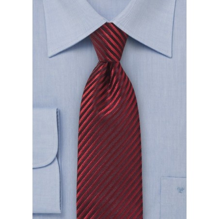 Narrow Striped Tie in Pure Silk Using Intricately Weave Technique