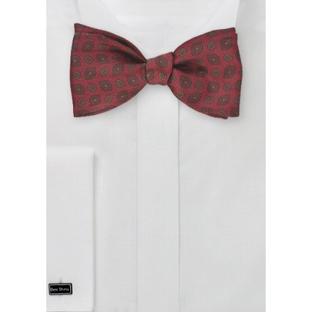 Dark Burgundy Paisley Bow Tie