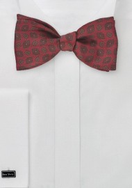 Dark Burgundy Paisley Bow Tie