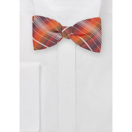 Graphic Plaid Bow Tie in Oranges