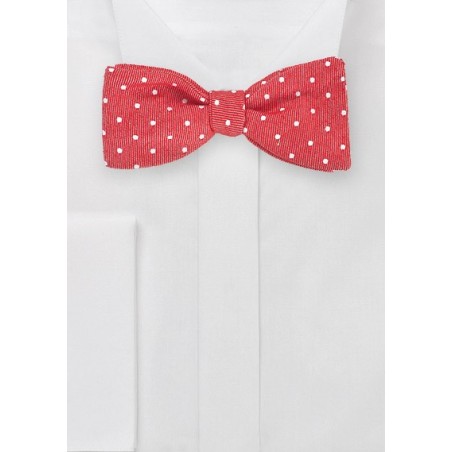 Textured Polka Dot Bow Tie in Red