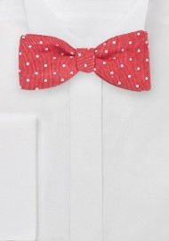 Textured Polka Dot Bow Tie in Red
