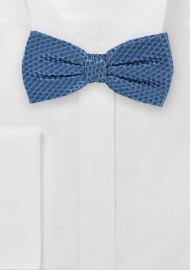 Dragonfly Blue Pre-Tied Bowtie with Unique Weave