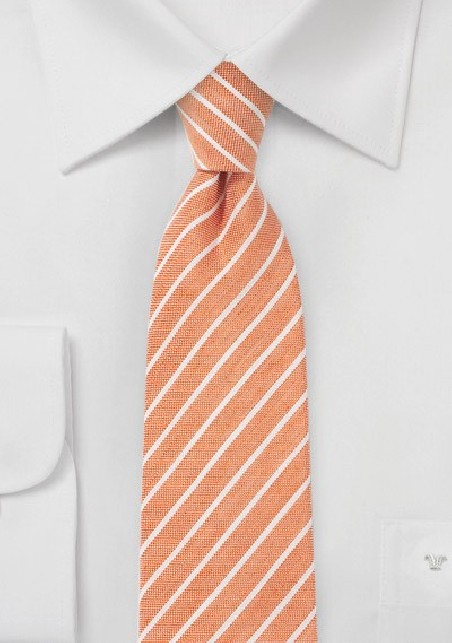Tangerine Orange Linen Tie