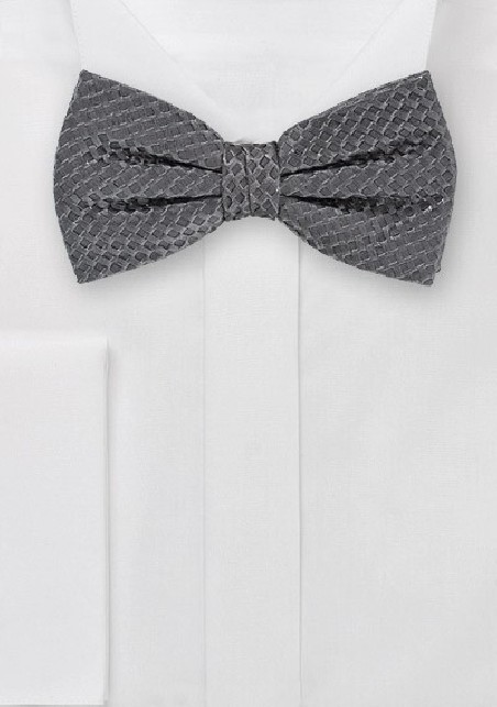 Mercury Gray Bowtie Made of Pure Silk