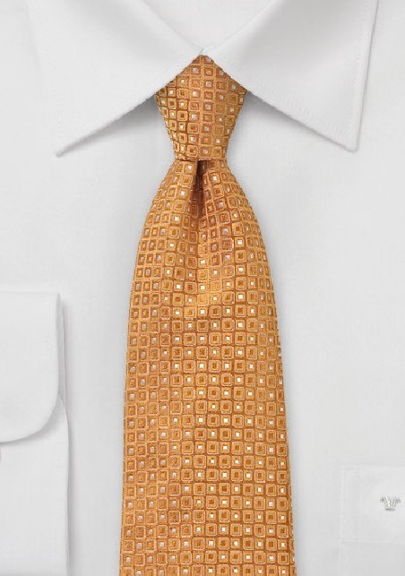 Tangerine Necktie with Contemporary Design