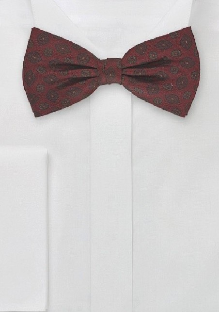 Mahogany Self Tie Paisley Bow Tie