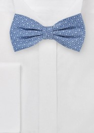 Pre-tied Bowtie in Indigo with Tiny Square Pattern