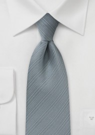 Silver Gray Ribbed Textured Tie