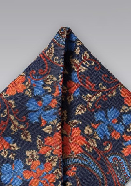 Vintage Floral Pocket Square