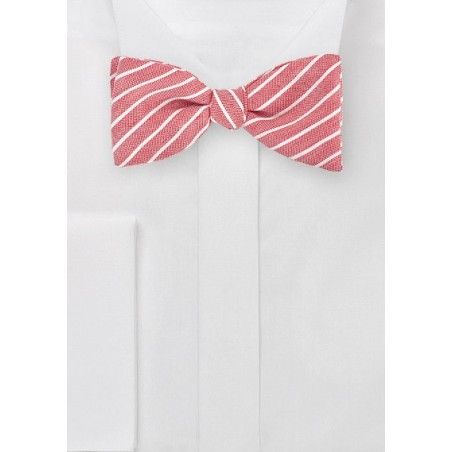 Red Linen Self Tie Bow Tie