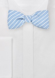 Pastel Blue Linen Bow Tie