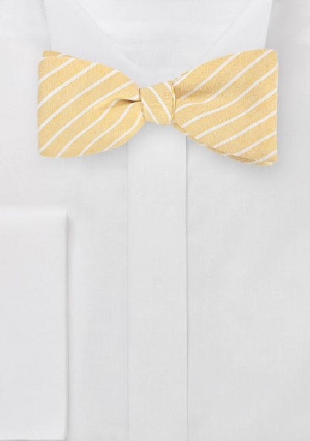 Summer Linen Bow Tie in Yellow