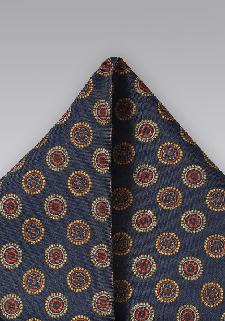 Vintage Pocket Square in Midnight Blue