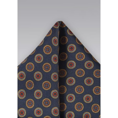 Vintage Pocket Square in Midnight Blue