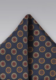 Vintage Pocket Square in Midnight Blue