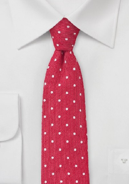 Artisan Polka Dot Skinny Tie in Reds