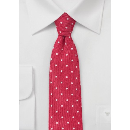 Artisan Polka Dot Skinny Tie in Reds