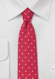 Artisan Polka Dot Skinny Tie in Reds