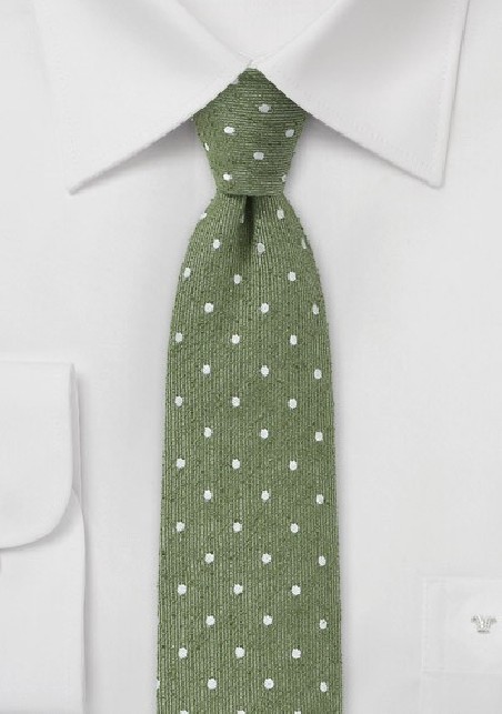 Artisan Crafted Skinny Tie in Muted Green