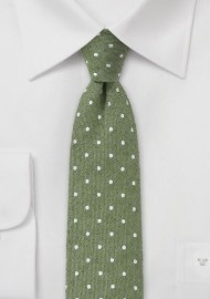 Artisan Crafted Skinny Tie in Muted Green