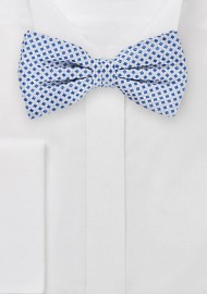 Square Pattered Bow Tie in Silvers and Blues