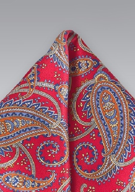 Elegant Silk Paisley Pocket Square