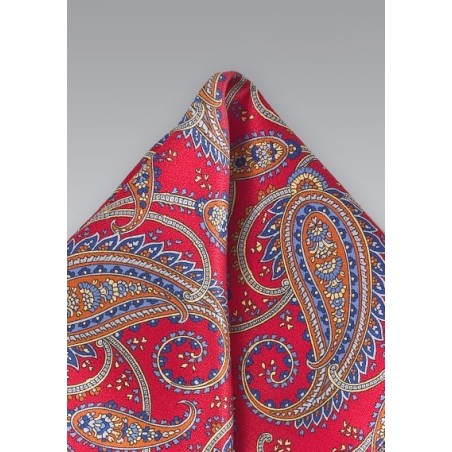 Elegant Silk Paisley Pocket Square