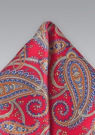 Elegant Silk Paisley Pocket Square