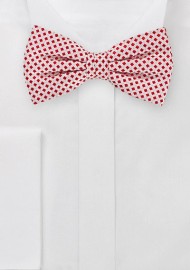 Red and White Patterned Bow Tie