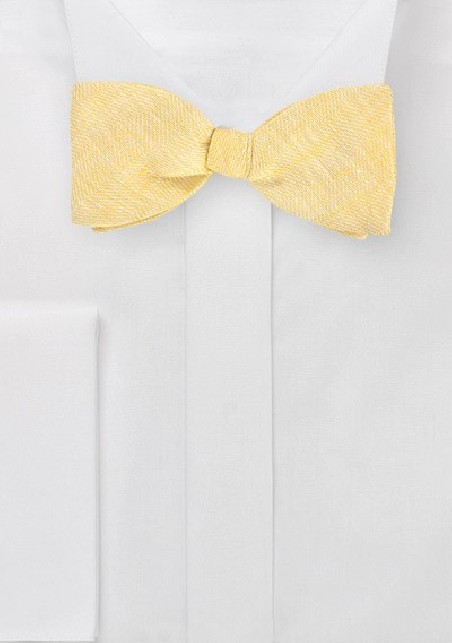 Linen Bow Tie in Vintage Yellow