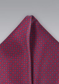 Wine Red and Blue Silk Pocket Square