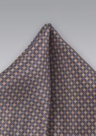 Brown and Light Blue Pocket Square