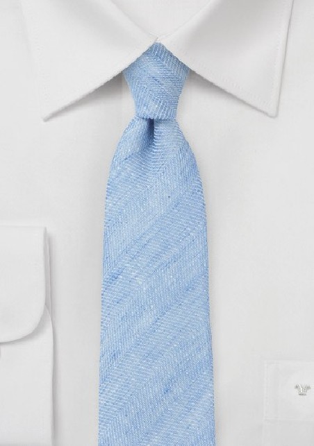 Coastal Blue Skinny Tie in Linen