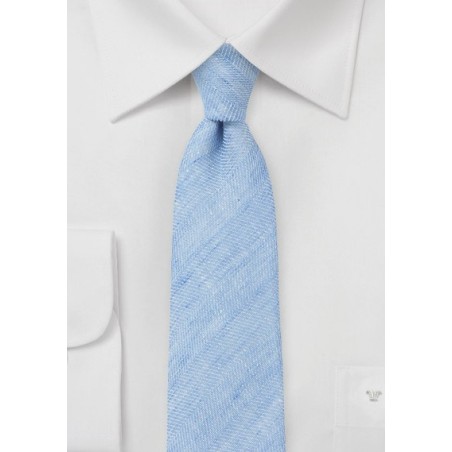 Coastal Blue Skinny Tie in Linen