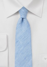 Coastal Blue Skinny Tie in Linen
