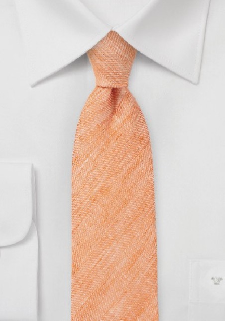 Skinny Tie in Tangerine Linen