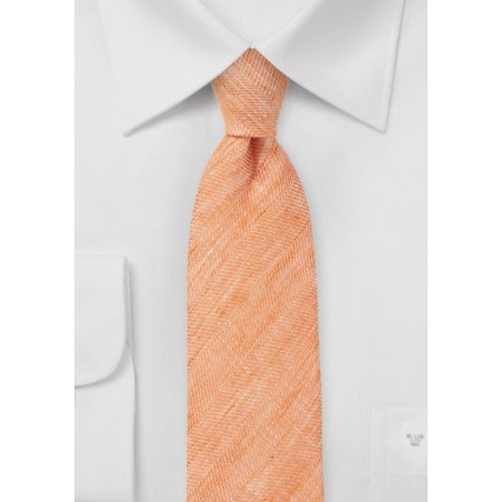 Skinny Tie in Tangerine Linen