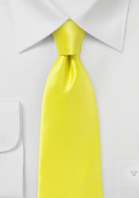 Bright Lemon Necktie in Pure Silk